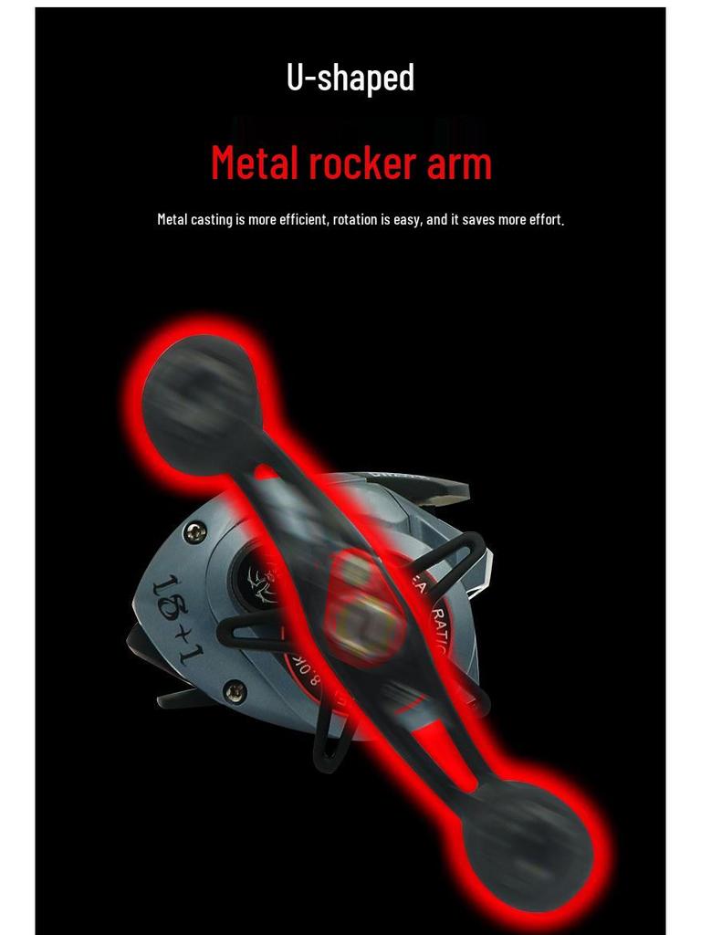 All-Metal Anti-Backlash Baitcasting Reel with Long Cast & Double Brake for Blackfish Lure Fishing