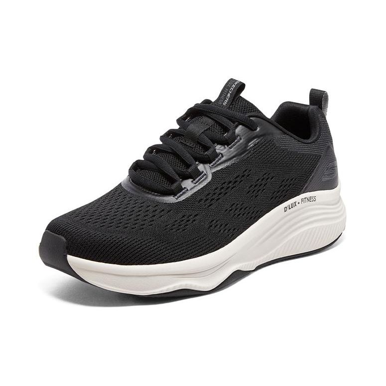 Skechers D'lux Fitness Мужские Черно-белые Низкие Беговые Кроссовки Комфортная Амортизация Износостойкие 232617-BKGY