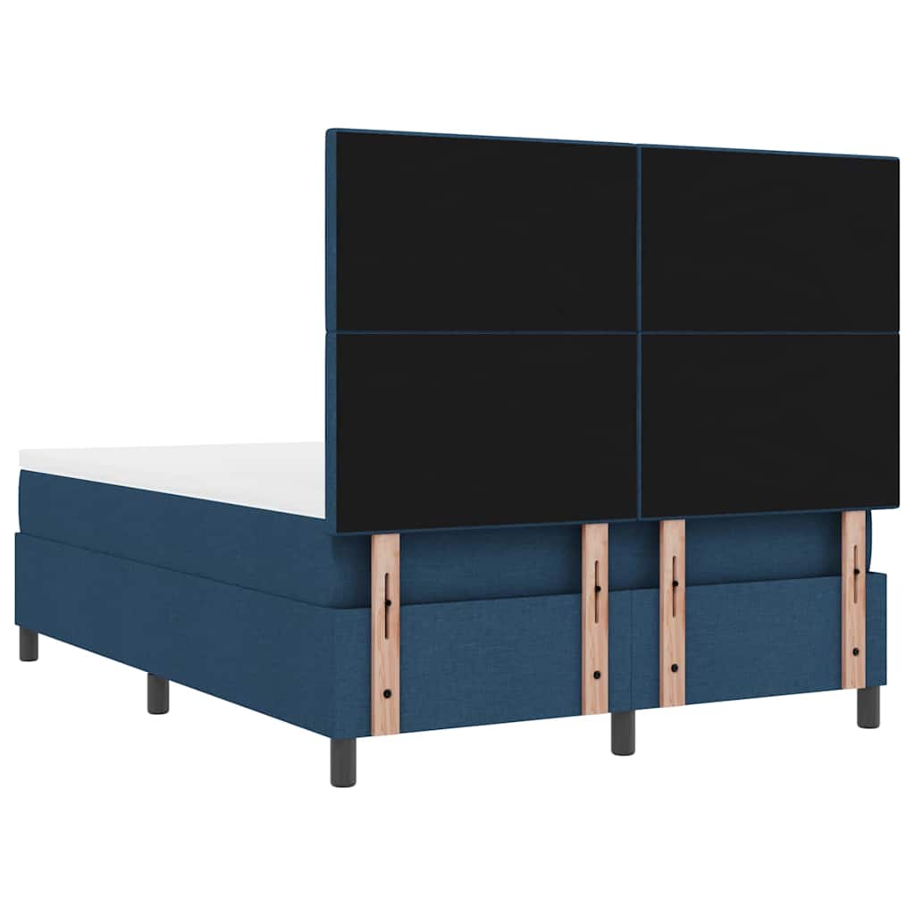 Box Spring Bed with Mattress and Headboard Blue 160 x 200 cm Fabric