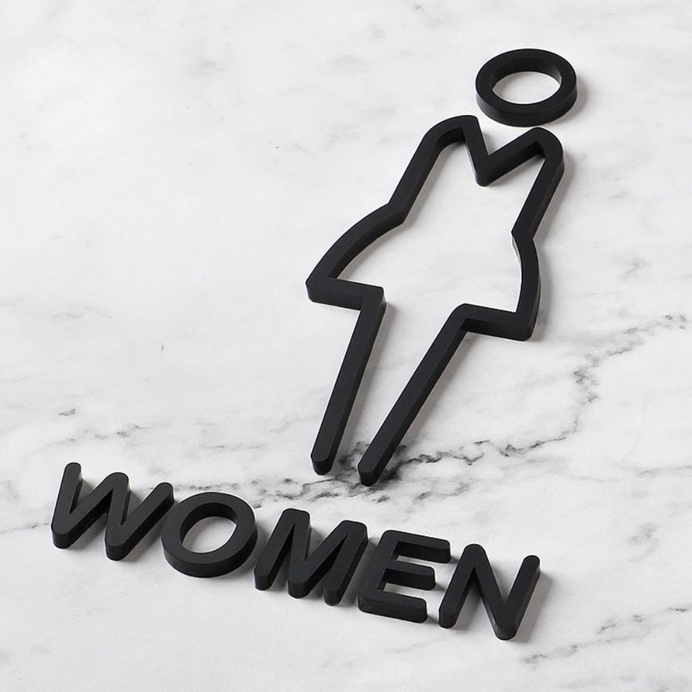 Акриловые вывески для туалета, черные таблички для туалета, знак ориентации для мужчин и женщин, туалетные таблички, дверные таблички