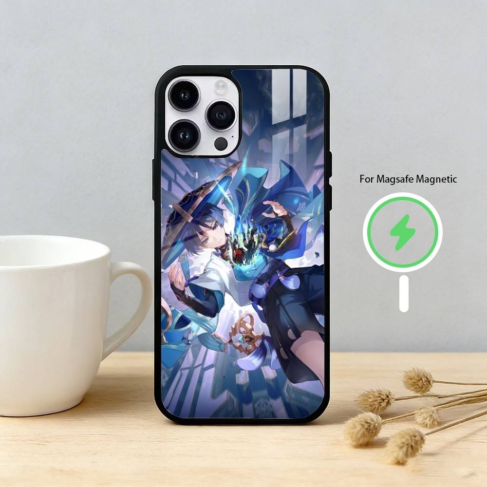 Чехол для телефона S-Scaramouche Genshin Impact для iPhone 17,16,15,14,13,12,Plus,Pro,Max Для магнитной беспроводной зарядки