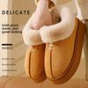 Хлопковые тапочки женские, зимние простые, можно носить вне упаковки с зимними ботинками, мягкие и утолщенные теплые меховые тапочки, пара хлопковых туфель