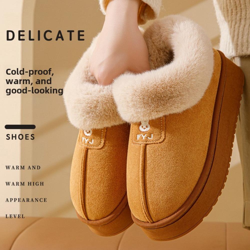 Хлопковые тапочки женские, зимние простые, можно носить вне упаковки с зимними ботинками, мягкие и утолщенные теплые меховые тапочки, пара хлопковых туфель