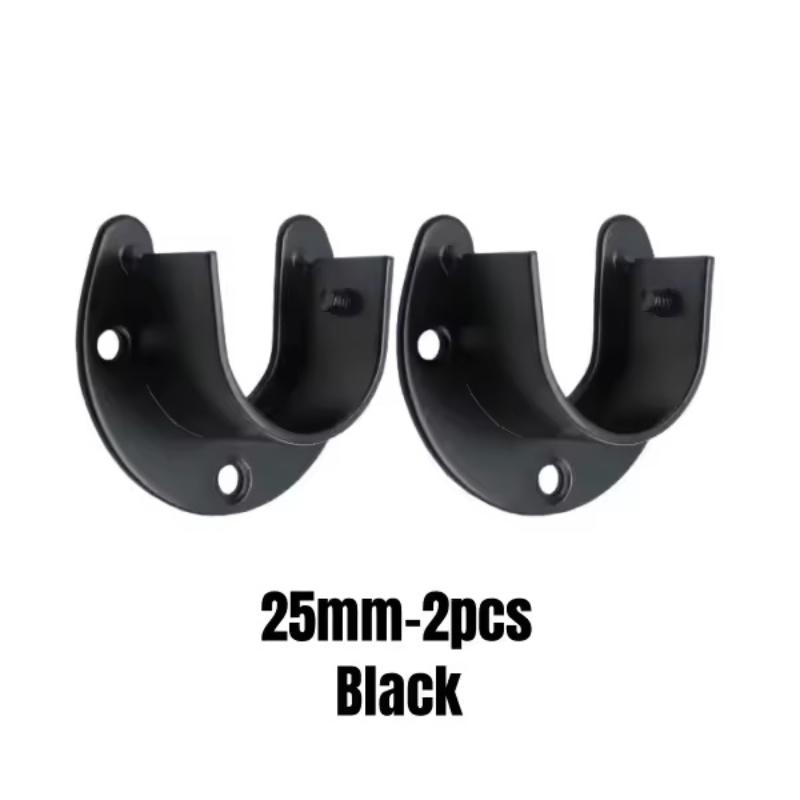 304 Stainless Steel Flange Seat 2PCS Wardrobe Hanger Rod Bracket Robust Fixing Hardware Holder for Closet Bar Support