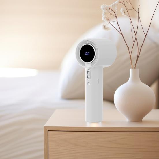 Handheld Cooling Fan 100-Speed Adjustable LCD Display USB Rechargeable Cooler Fan Summer Portable