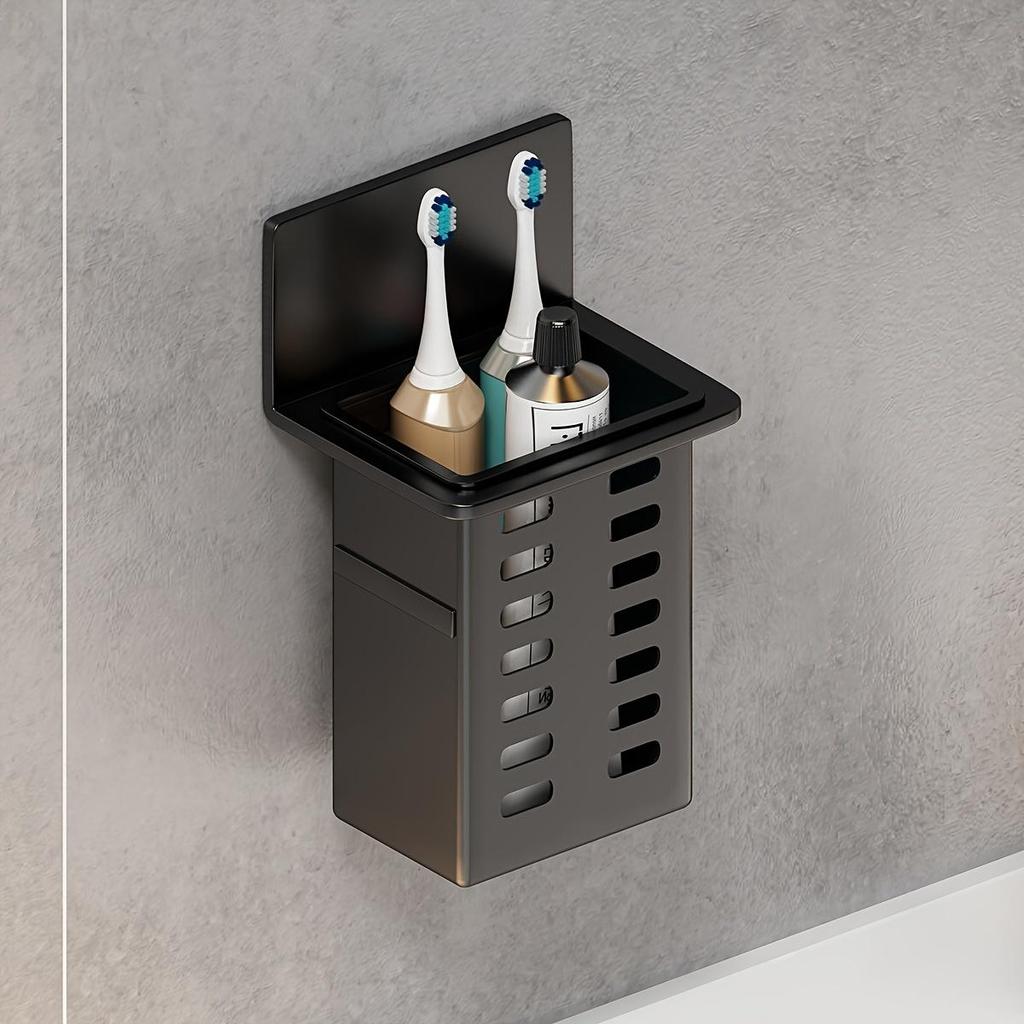 Plastic Wall Mounted Drainage Storage Rack, Cosmetic Storage Box, No Need To Install Chopsticks Tube