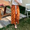 1011 new cotton and silk pajama pants women's high-end casual simple thin wide-leg pants can be worn outside casual loungewear