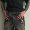 Punk Rock Multi-Layer Cross Pants Waist Chain Men Women Wallet Charm Jeans Unisex Hip-Hop Jewelry Gift