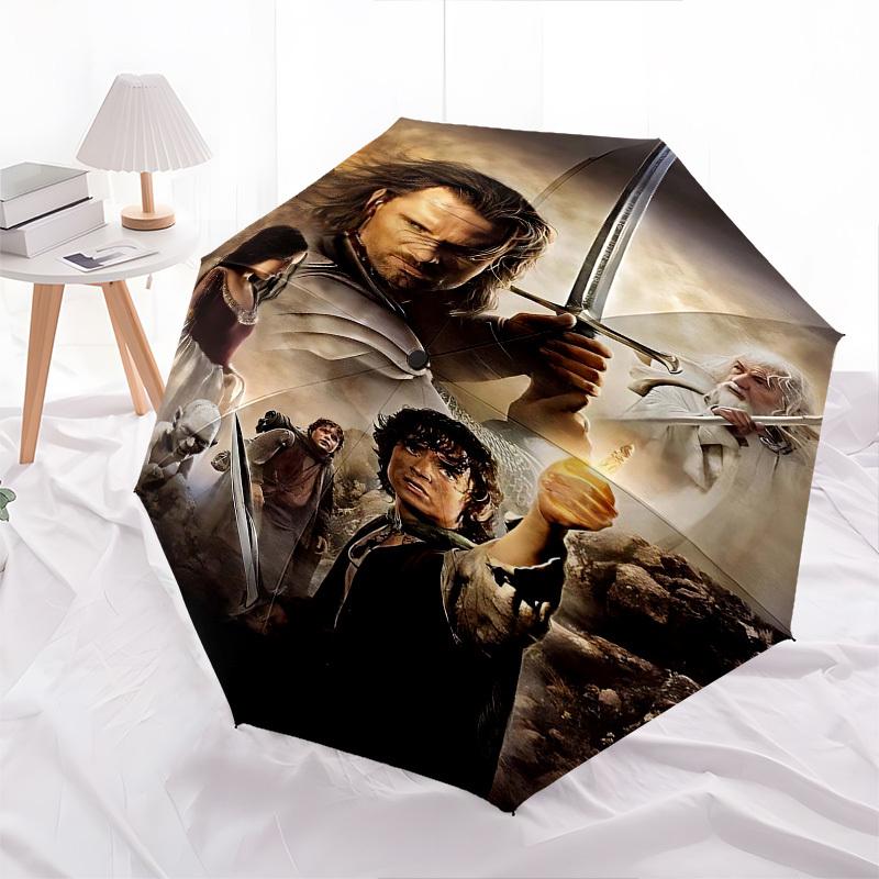 1pc Middle-earth Lord of the Rings Automatic Folding Umbrella - Compact 8-Rib Design, Durable Plastic & Iron1116L
