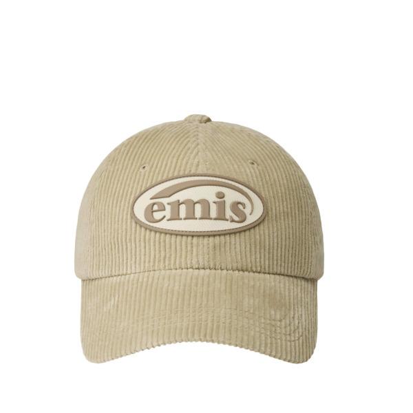 EMIS Rubber Patch Corduroy Ball Cap (Green, Pink, Ash Blue, Beige, Brown, Navy, Black)