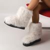 Зимние теплые меховые зимние сапоги женские модные ботильоны на платформе из искусственного меха женские слипоны на мягкой подошве теплые хлопковые ботинки женские