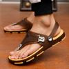Мужские шлепанцы, пляжные тапочки, сандалии, летняя мужская обувь на плоской подошве, противоскользящие дизайнерские шлепанцы, резиновая повседневная обувь 2025
