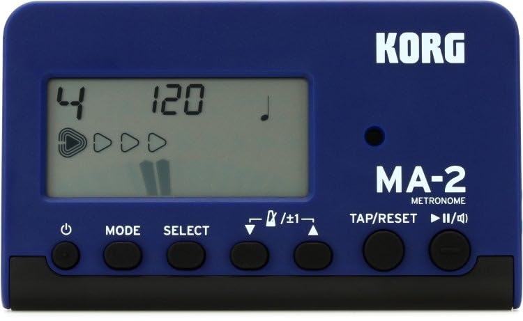 KORG BLBK Метроном Идеально подходит для духовых, медных, а капелла и индивидуальных занятий Особенности 100 часов непрерывной работы легкий и компактный MA-2 (Голубовато-черный)