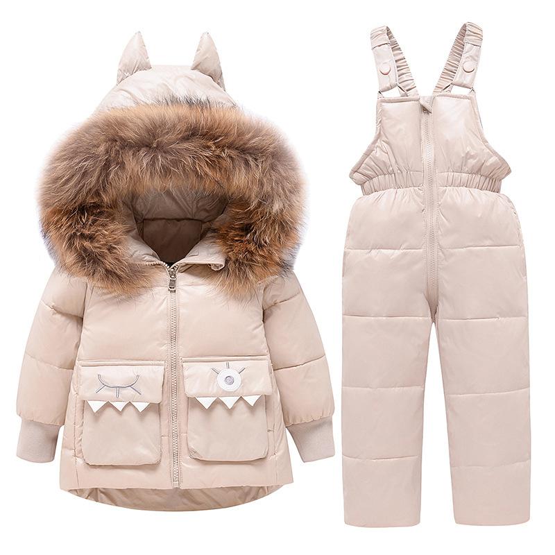 Children Clothing Set Hooded Parka Boy Baby Overalls Toddler Girl Clothes Winter Warm Down Jacket Kids Coat Snowsuit