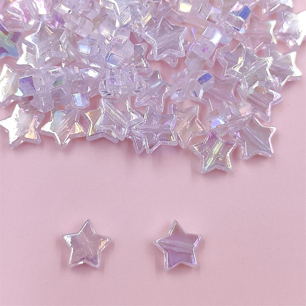 Акриловые материалы ручной работы 6-10 мм, ожерелья в форме сердца для серег, круглые ювелирные изделия, цветные AB, 20/50 шт., аксессуары для звездных бусин