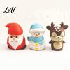 Cute Holiday Decorations for Micro Landscape Christmas Vinyl Figurines Santa Claus Snowman Reindeer Mini Statue Small Cake Toppers Desktop