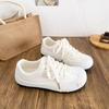 Девичьи универсальные туфли-пуфы, новые дышащие туфли с вышивкой и бантом, маленькие белые туфли
