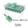 34/68- Cavity Double-Layer Press Type Ice Cube Tray with Storage Box – Quick-Freeze Ice Maker Kitchen Gadget in Green and Yellow