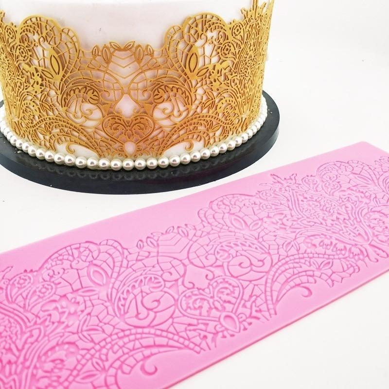 New Cake Lace Silicone Mold Lace Printing Mold Chocolate DIY Baking Fudge Tool (Random Color)