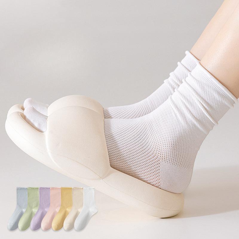 Women's Socks, Summer Thin Pure Cotton Antibacterial and Deodorizing Mid-calf Socks, Boneless Postpartum Socks