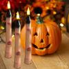 Yousheng Halloween LED Finger Taper Candles Flameless Flickering Finger Candle Sticks Battery Operated Fake Candles with Remote for Holiday Home Decor