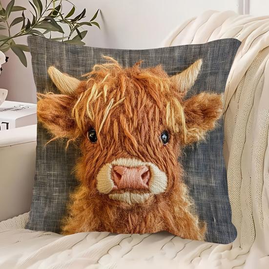 Наволочка на подушку с милым узором коровы, со скрытой молнией, домашний декор, наволочка на декоративную подушку для гостиной в стиле фермерского дома, спальни, дивана