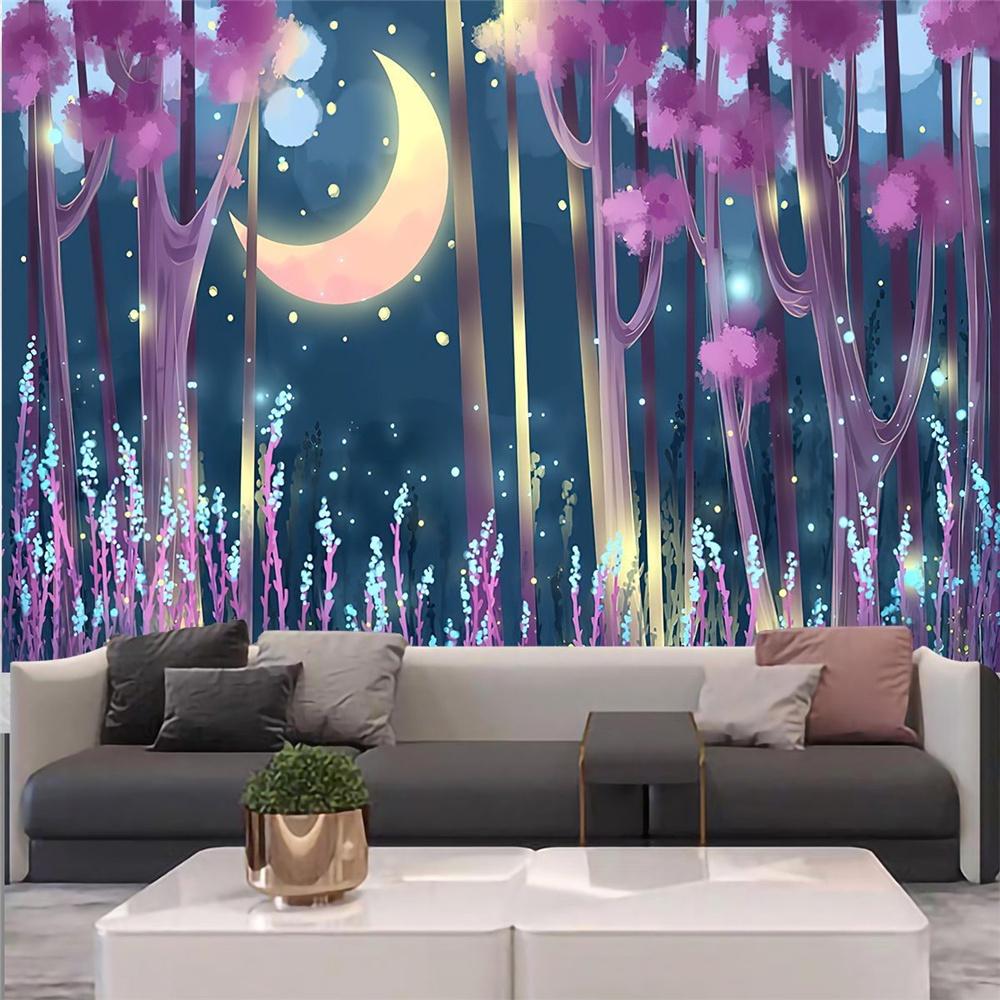 Настенный фоновый тканевый гобелен с вороной, медитация, психоделический рунный художественный настенный психоделический абстрактный гобелен