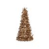 Sapin De Noël - 18 X 18 X 45,5 Cm - Doré Et Blanc - Plastique Polypropylène - Guirlande Intégrée