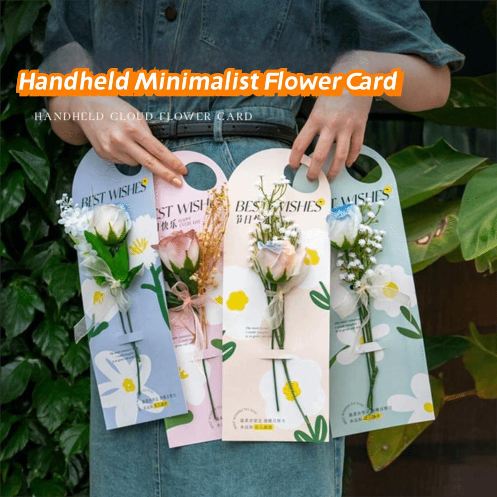 5pcs Carnation Flower Card Handheld Flower Insert Bag New Flower Tote Bag Teachers' Day