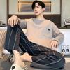 Pajamas Men's Spring Autumn Cotton Long Sleeve Long Pants Pullover Can Be Worn Outside Fall Casual Loungewear Set