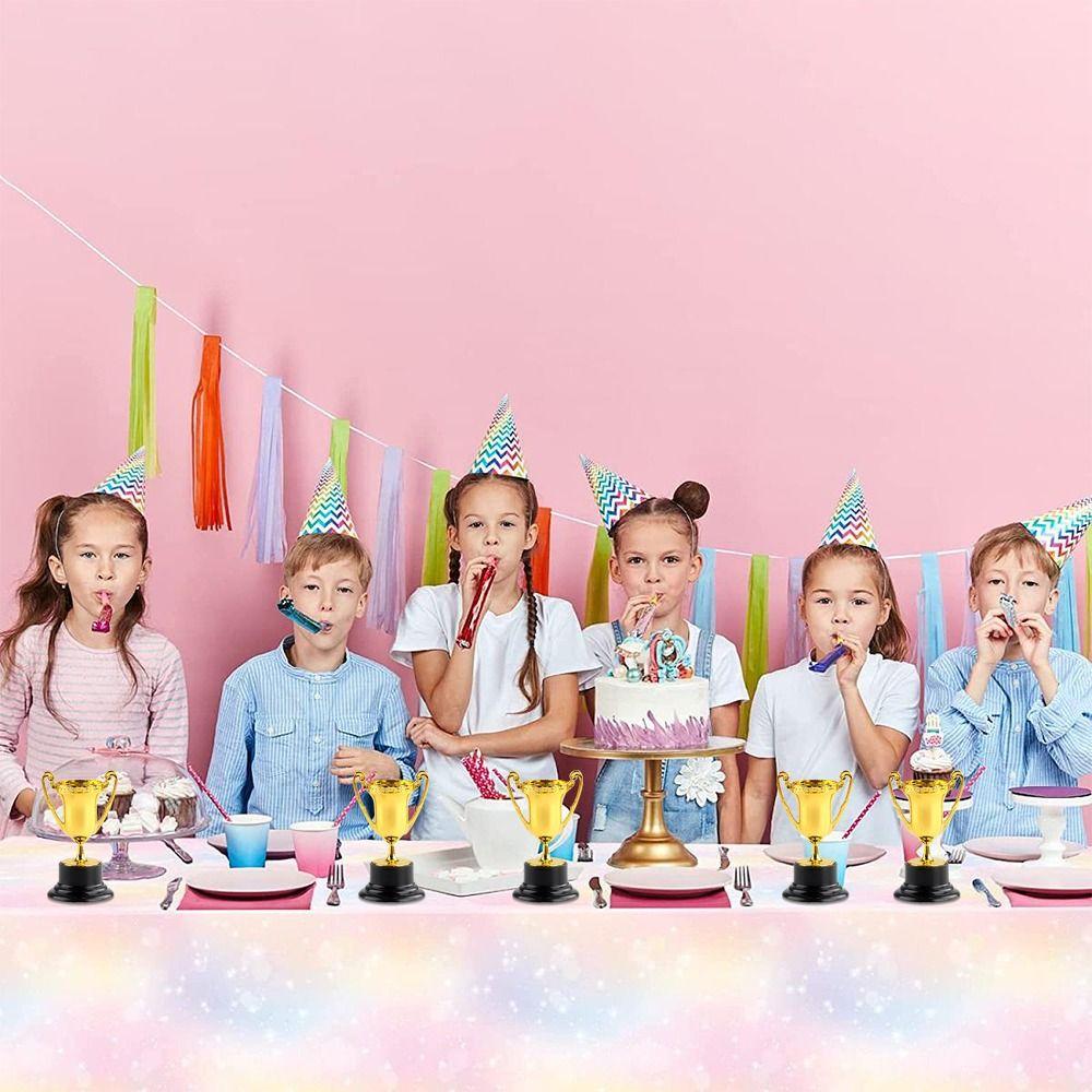 10 ШТ. Золотой Серебряный Бронзовый Награды Трофей Пластиковый Мини Кубок Почета Статуэтка Декор Соревнование Футбол Маленький Призовой Кубок