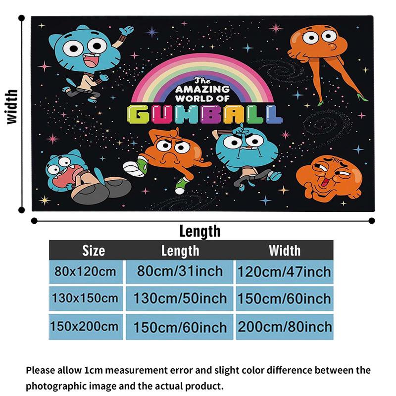 The Amazing World of Gumball Print Flannel Blanket High Quality Warm Comfortable Cover for All Seasons Perfect for Gifts Home Decor