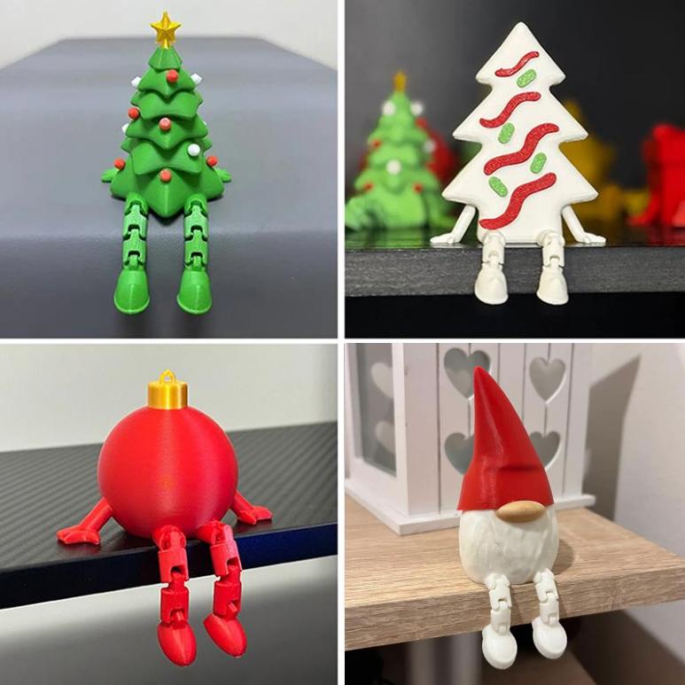 Напечатанный на 3D рождественский шар, елочное украшение с подвижным соединением, рождественские украшения, праздничная настольная статуэтка для показа