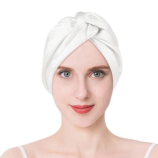 Adjustable Knotted Satin Hair Bonnet Double Layer Hair Wrap Women Hair Care Turban Satin Sleep Hat for Curly Straight Hair