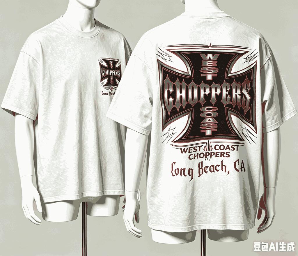 West Coast Choppers Футболка для фаната Унисекс Унисекс Харадзюку Оверсайз Унисекс С коротким рукавом Уличная одежда Высокое качество Для пар Мягкая