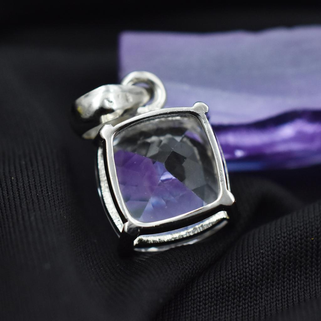 Натуральный сапфир квадратной огранки 30 карат, серебристо-белый кулон, свободный драгоценный камень, СЕРТИФИЦИРОВАН AR-3635-Sa