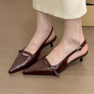 Модные женские босоножки на каблуке с острым носком, элегантные туфли для платья, летняя мода, женские туфли-лодочки 2025, дизайнерский люксовый бренд для вечеринок, Mujer Zapatos