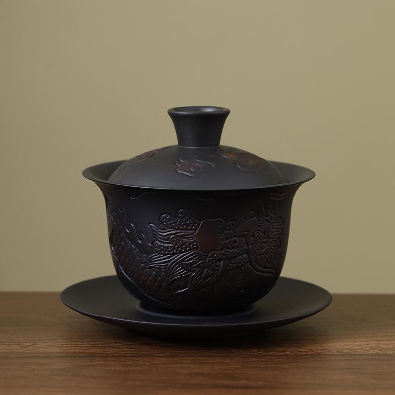 Фиолетовая керамика Цзяньшуй, гайвань, керамическая ручная работа, домашний чайный сервиз в стиле кунг-фу, чайная чаша, чашка для чая, чайник для чайной церемонии