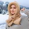 Hat, Scarf, One-piece Hat, Winter Fashion, Versatile, Female Adult Cycling, Warm and Plush Thick Ear Protection, Windproof Hat