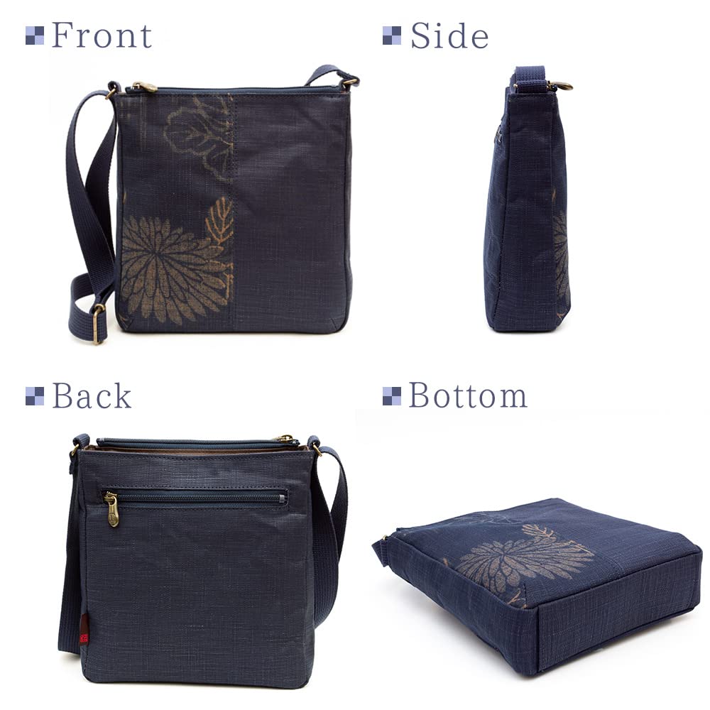 Shoulder bag for made in Japanese persimmon tannin shoulder birthday [crearekiki] women, crossbody, lightweight, Japan, style, indigo, dyed, chintz,
