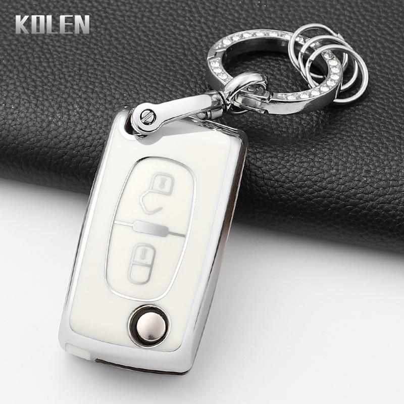 Модный умный чехол-брелок для ключа автомобиля For Peugeot 107 207 307 308 407 607 3008 5008 Citroen Xsara Picasso C5 C6 C8 Защитный брелок