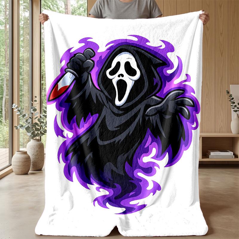 Soft Flannel Blanket Lightweight Cozy Bedroom Living Room CoverScream Ghostface