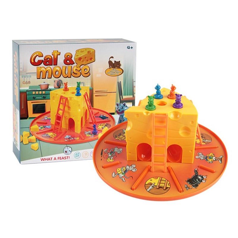 Classic Cats and Mouse- Cheese Board Game - 4 Pieces Mice,Kids Interaction To
