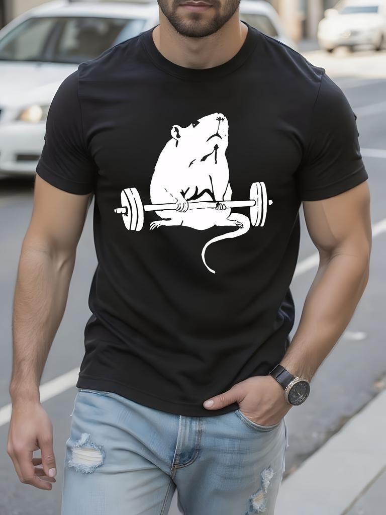 Funny Deadlift Rat Weightlifting Graphic Tshirt Graphic T...