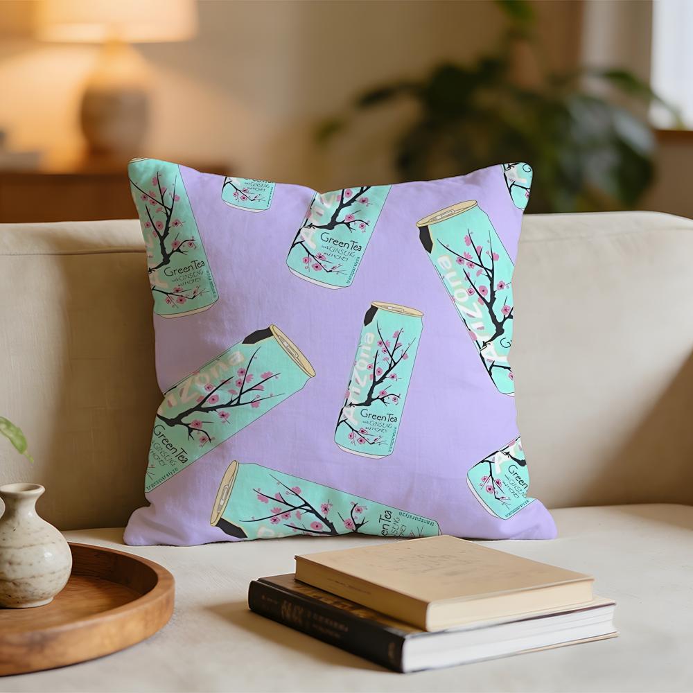 Vaporwave Arizona Iced Tea Aesthetic Cushion Cover Short plush pillowcase for bed sofa carwashable