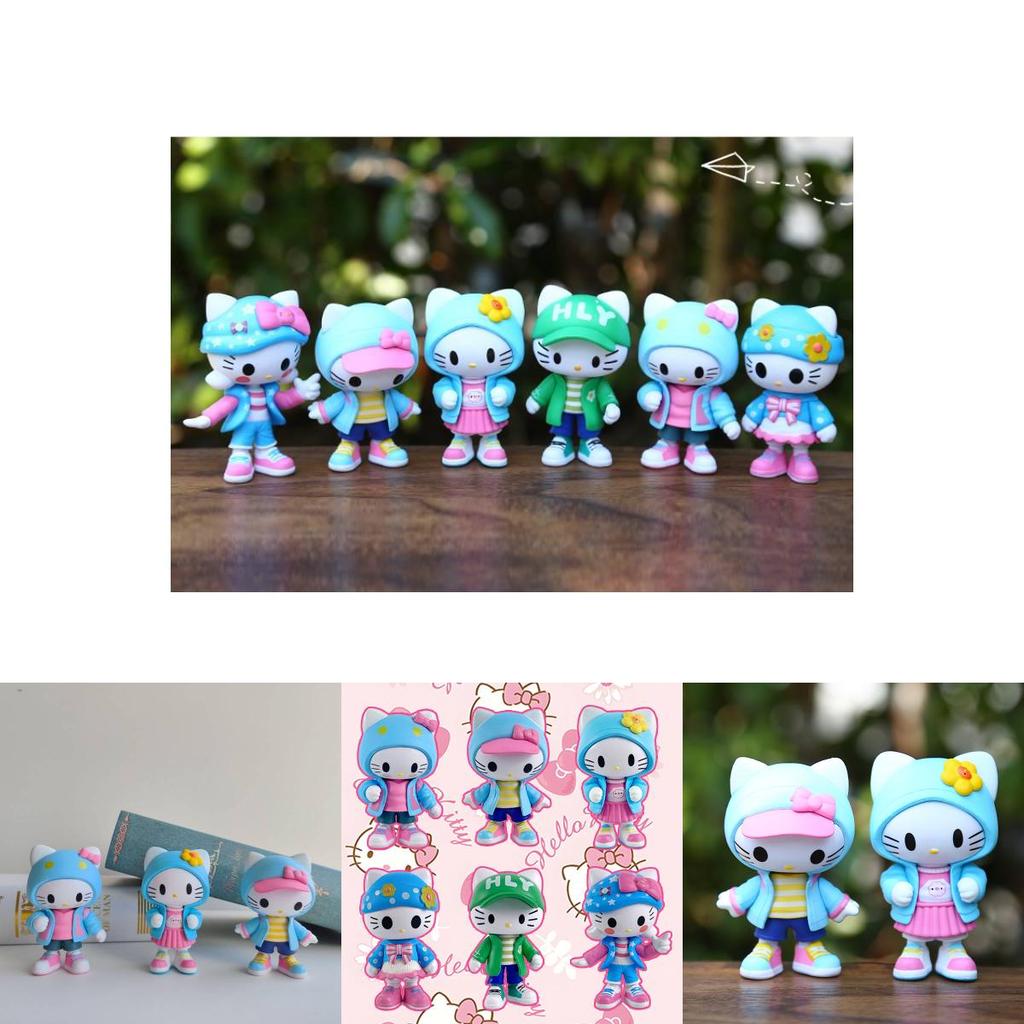 Stylish Kt Cat Collectible Pvc Cat Toy Charming Room Decor For Cat Lovers