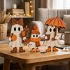 3Pcs Pumpkin Autumn Ghost Desktop Decor 2D Flat Halloween Ghost Figurines  Thanksgiving