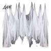 Reusable Halloween Party Decor Gauze Fabric, White/Black Creepy Cloth for Spooky Realistic Horror Scene Accessories Haunted House Decorations, Indoor