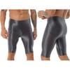 Mens High Waist Shiny Sports Tights Spandex Biker Shorts Glossy Workout Compression Pants