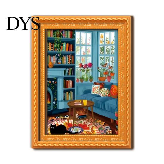 Framed Art Magnets for Housewarming Gifts Cute Cat Magnetic Fridge Magnet, Vintage Wooden Picture Frame, Fun Gift Lovers Renters Scene Decor